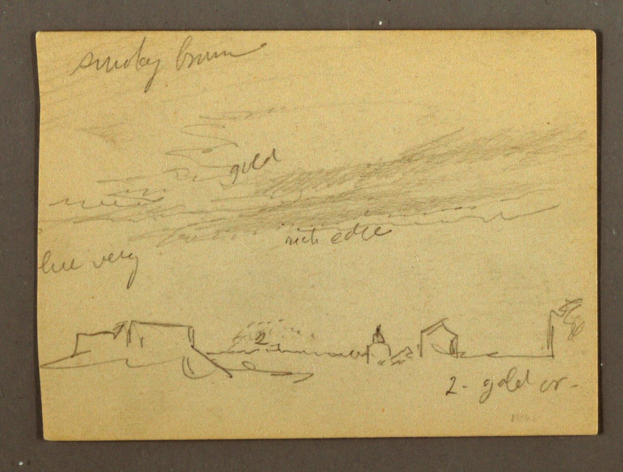 Desenho, Estudo de nuvens sobre edifícios, possivelmente 1868-69 de Frederic Edwin Church