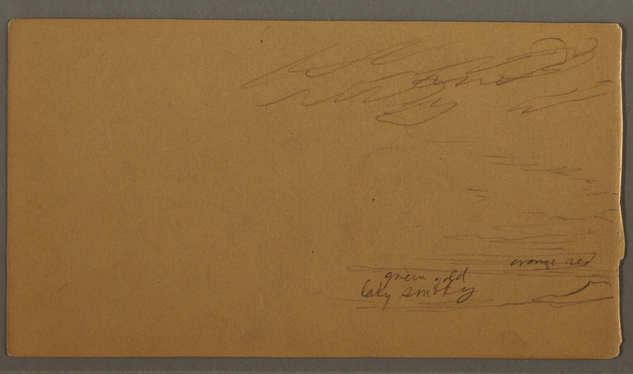 Desenho, Nuvem sobre as colinas, possivelmente 1875 de Frederic Edwin Church