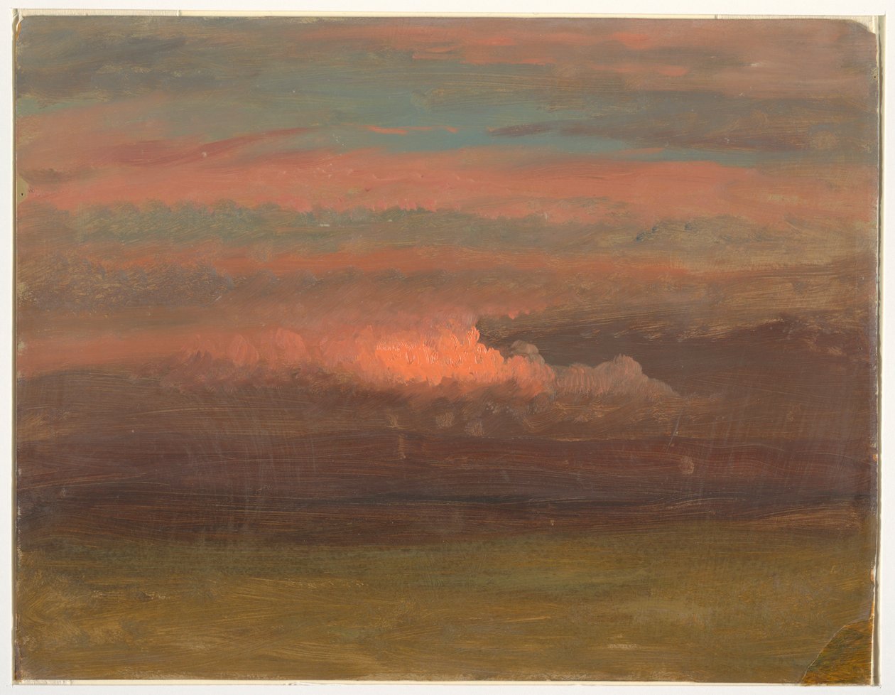 Desenho, Estudo de nuvens ao pôr do sol, 1860-70 de Frederic Edwin Church