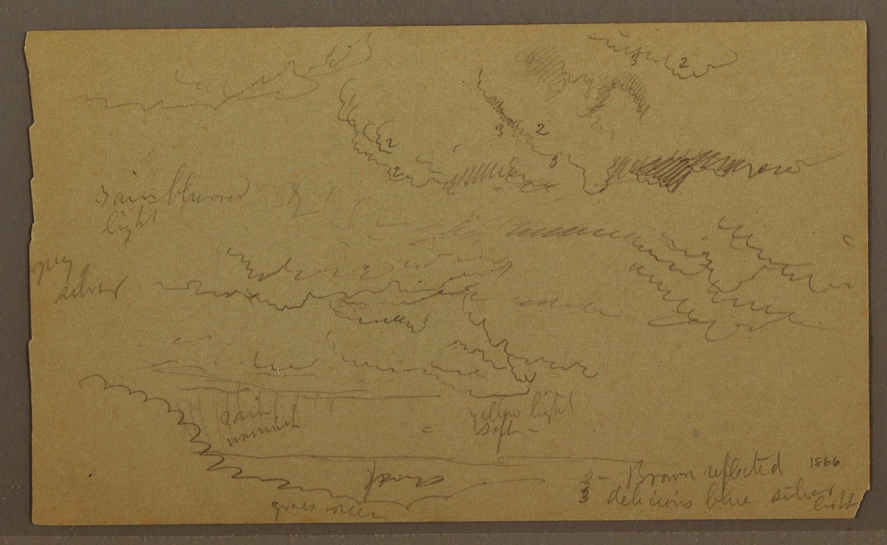Desenho, Estudo de nuvens, possivelmente 1860 de Frederic Edwin Church