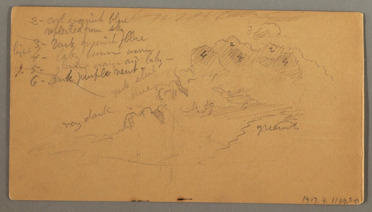 Desenho, Estudo de nuvens, possivelmente 1874 de Frederic Edwin Church