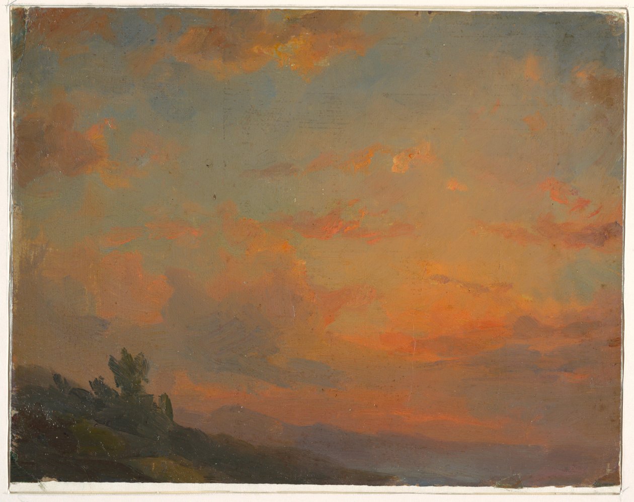 Desenho, Estudo de nuvens, pôr do sol, 1850-60 de Frederic Edwin Church