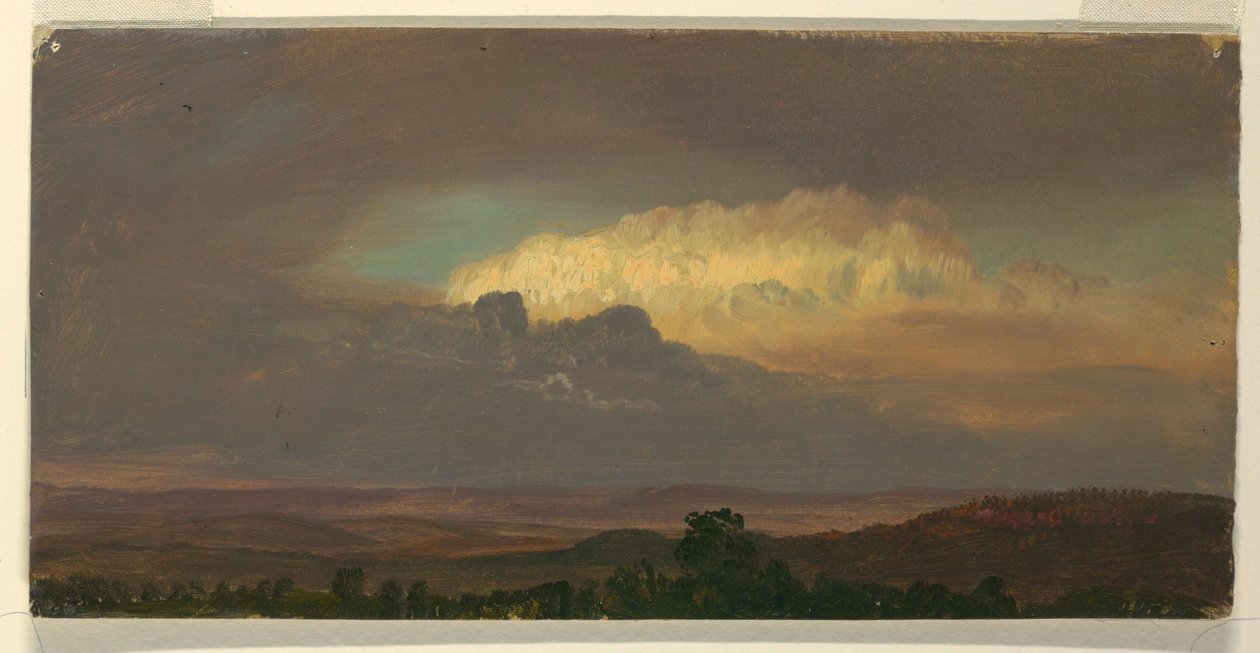 Desenho, Nuvens sobre as colinas, agosto de 1865 de Frederic Edwin Church