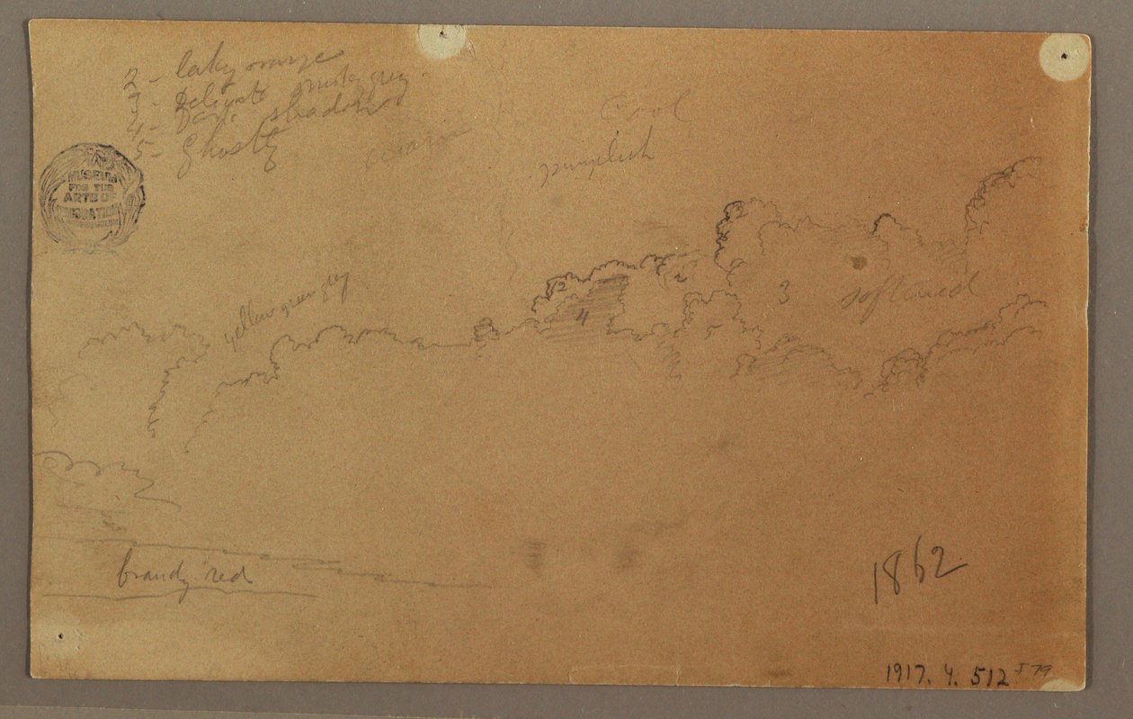 Desenho, Céu nublado, 1863 de Frederic Edwin Church