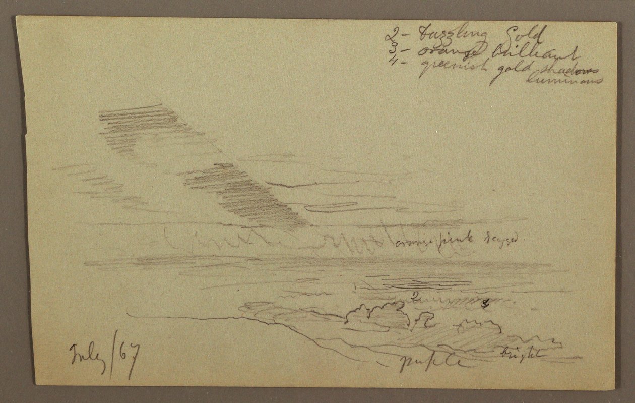 Desenho, Céu nublado, 1867 de Frederic Edwin Church
