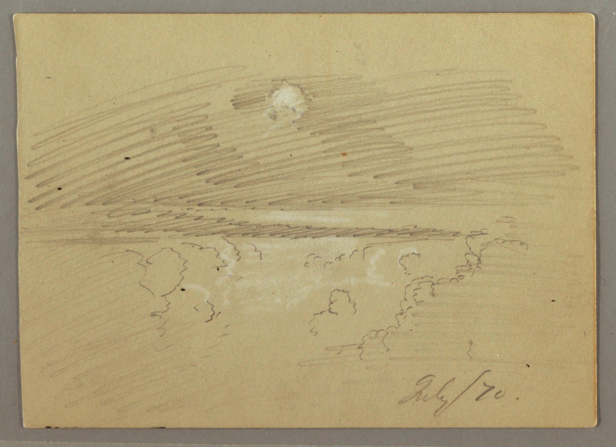 Desenho, Céu nublado, julho de 1870 de Frederic Edwin Church