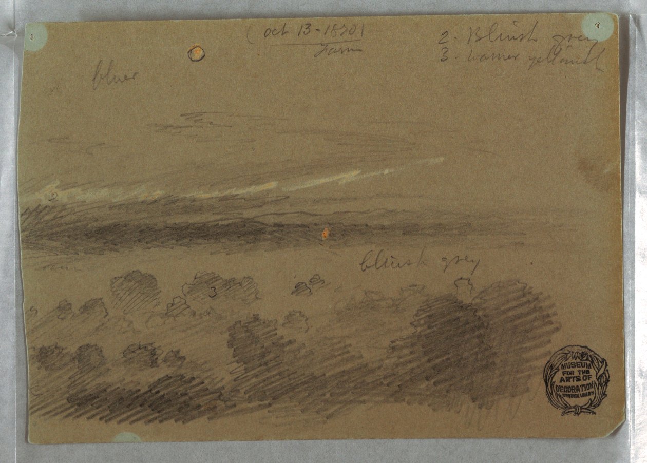 Desenho, Céu nublado e lua, 13 de outubro de 1870 de Frederic Edwin Church