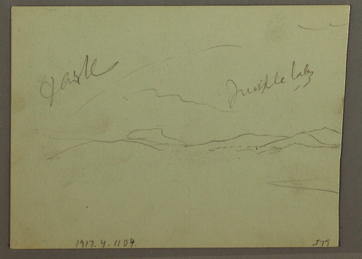 Desenho, Céu nublado, encosta, 1870 de Frederic Edwin Church