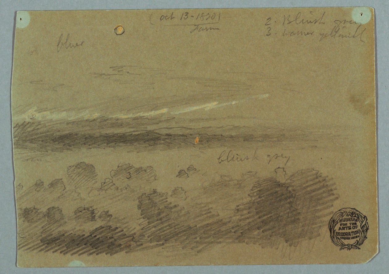 Desenho, Céu nublado sobre as montanhas, 19 de julho de 1866 de Frederic Edwin Church