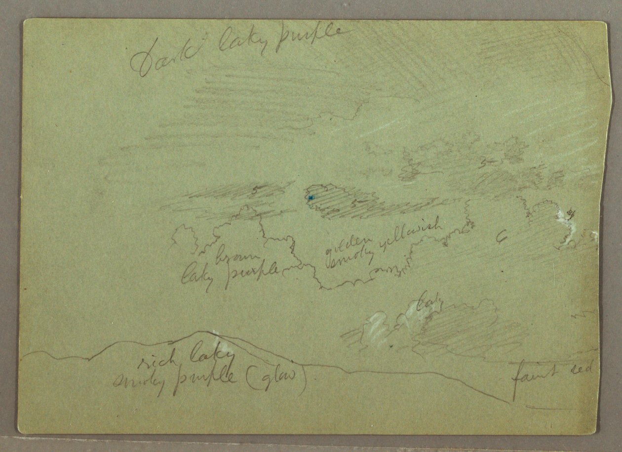 Desenho, Céu nublado sobre cumeada, possivelmente 1871 de Frederic Edwin Church