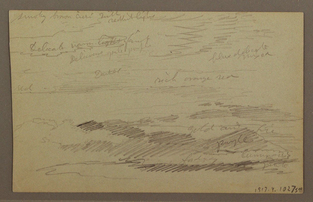 Desenho, Céu nublado, possivelmente década de 1860 de Frederic Edwin Church