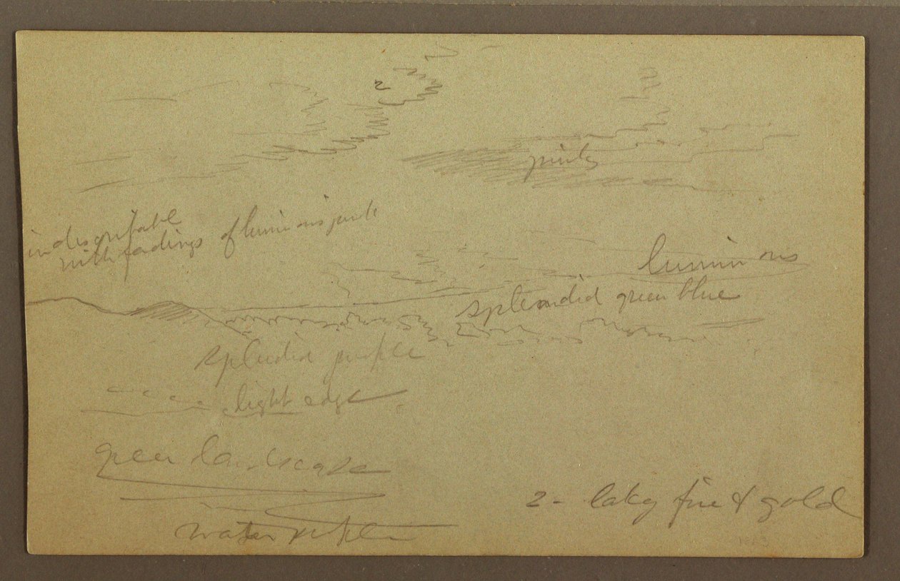 Desenho, Céu nublado, possivelmente década de 1860 de Frederic Edwin Church