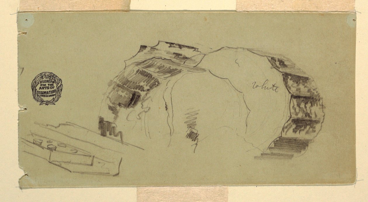 Desenho, Fragmentos de coluna e entablamento, Atenas, abril de 1869 de Frederic Edwin Church