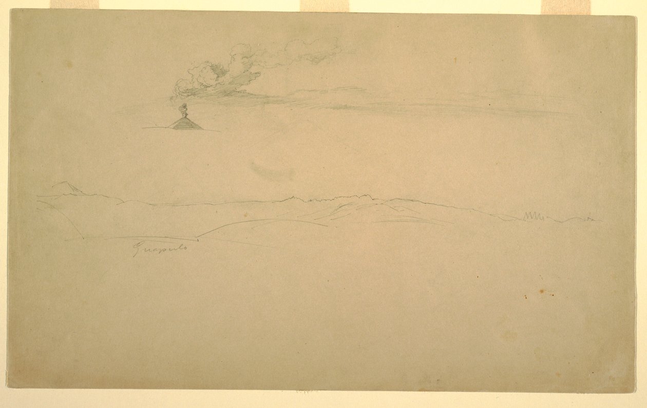 Desenho, Cotopaxi a partir de Guapulo, Equador, 24 de junho de 1857 de Frederic Edwin Church