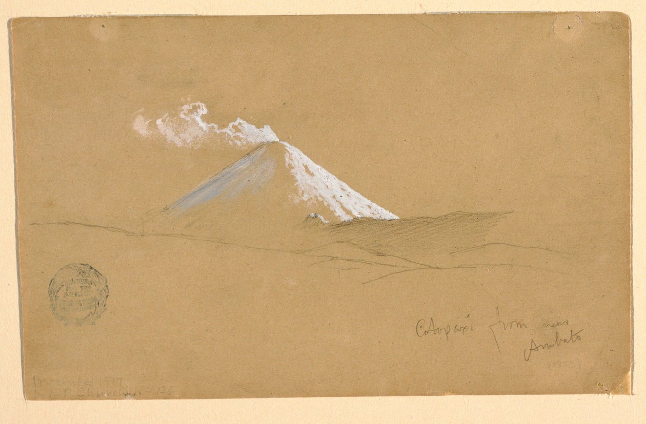 Desenho, Cotopaxi de perto de Ambato, Equador, 1853 de Frederic Edwin Church