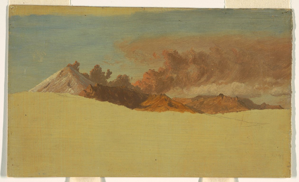 Desenho, Cotopaxi visto de Ambato, Equador, 1853 de Frederic Edwin Church