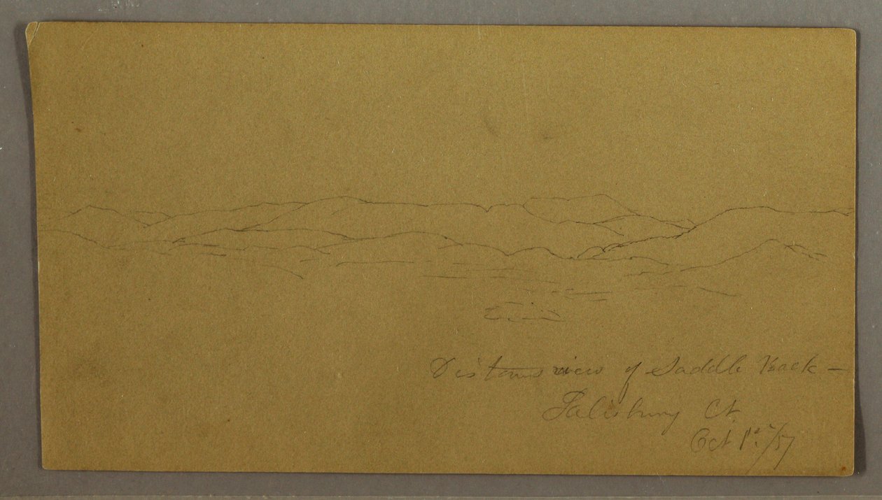 Desenho, Vista distante da montanha Saddleback, Maine, 1 de outubro de 1867 de Frederic Edwin Church