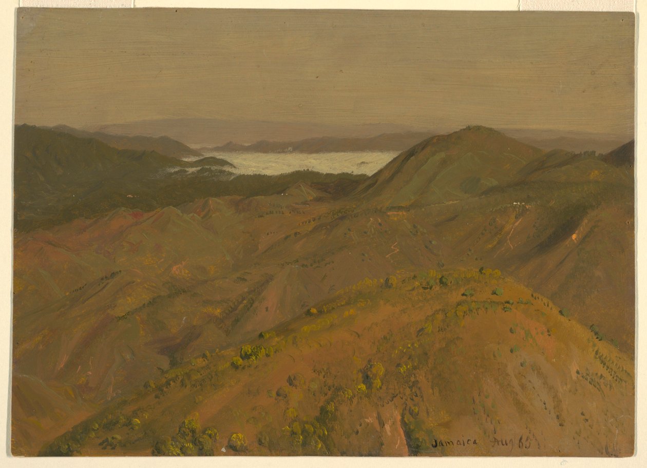 Desenho, Vista distante sobre os cumes das colinas, agosto de 1865 de Frederic Edwin Church