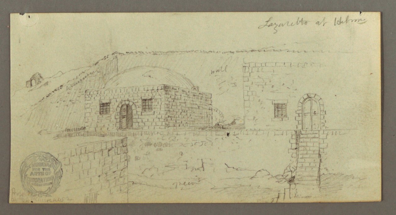 Desenho, Casa abobadada, Casa com escada, fevereiro possivelmente 1868 de Frederic Edwin Church