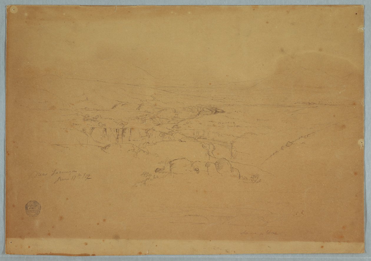 Desenho, Desenho.  Esboços.  Paisagem, "Perto de Tacunga", Equador, 17 de junho de 1857 de Frederic Edwin Church