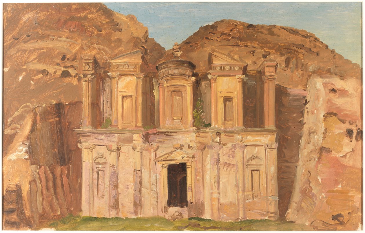 Desenho, Templo de Ed Deir Rock, Petra, finais de fevereiro de 1868 de Frederic Edwin Church