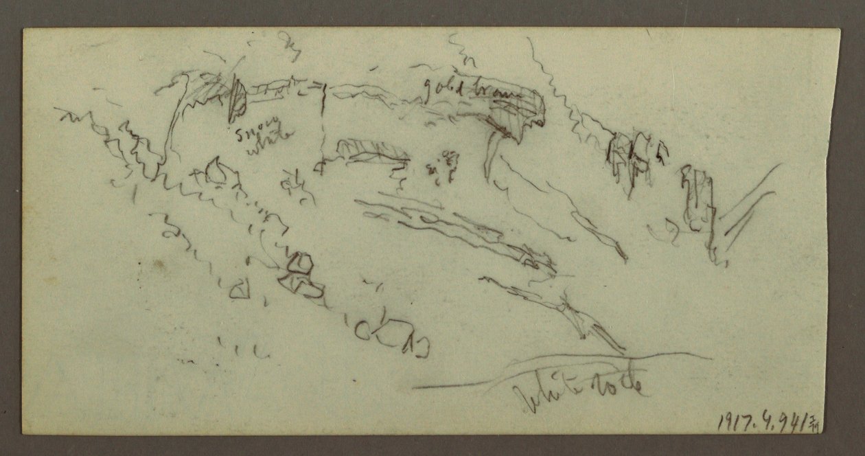 Desenho, Estudo de figura, cadeia de montanhas, possivelmente 1868 de Frederic Edwin Church