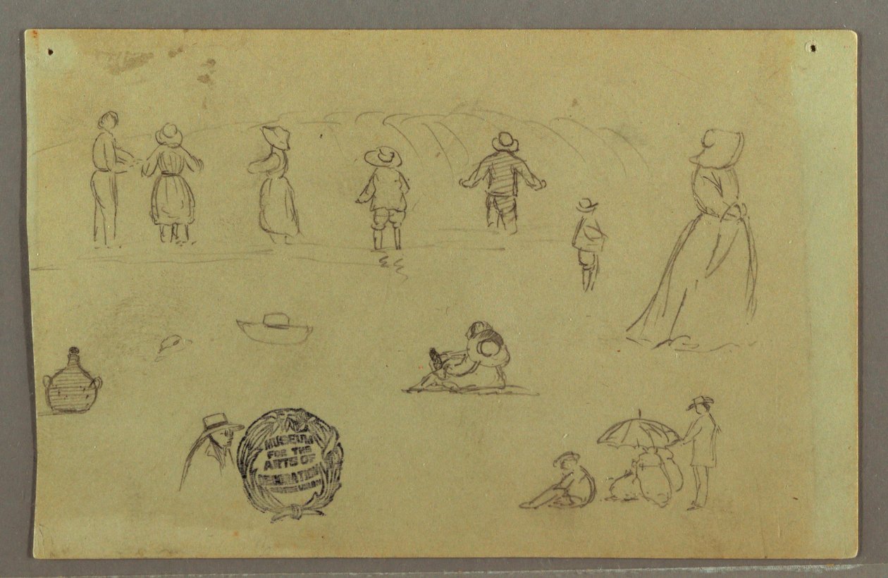 Desenho, Estudos de figuras à superfície, possivelmente 1857-58 de Frederic Edwin Church