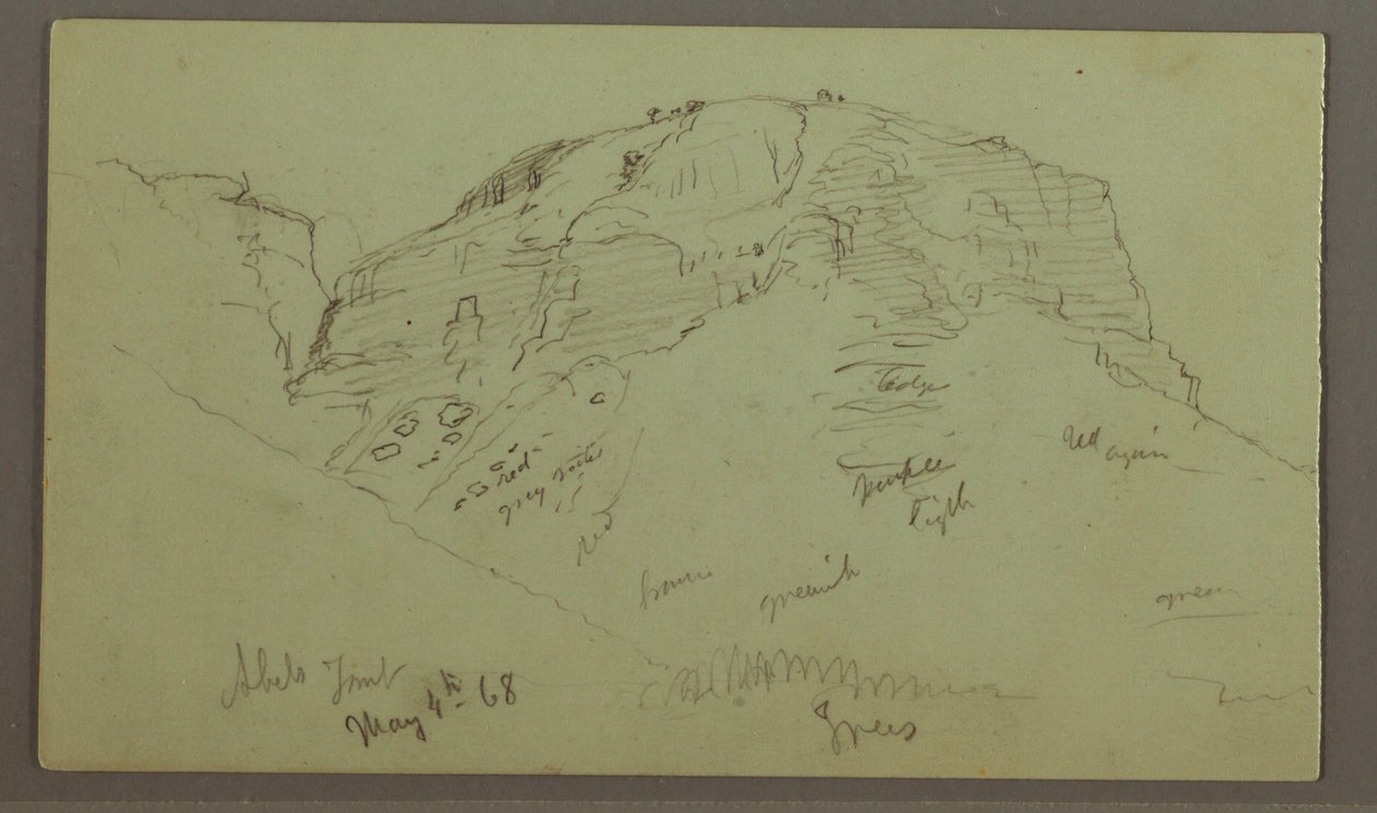 Desenho, Flat Rocky hill, 4 de maio de 1868 de Frederic Edwin Church
