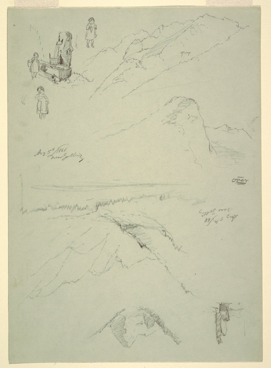 Desenho, de "perto de Golling", Áustria, 5 de agosto de 1868 de Frederic Edwin Church