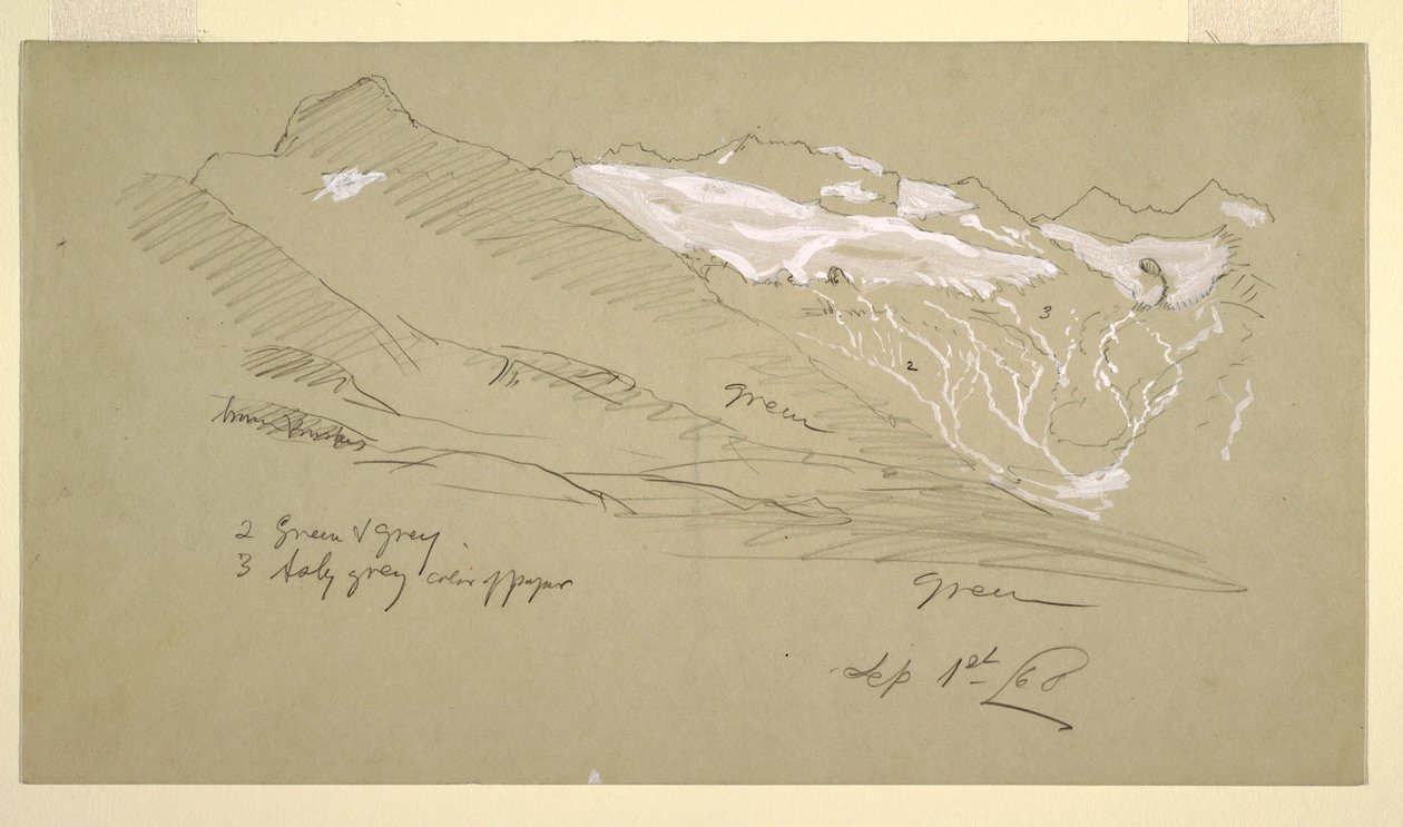 Desenho, Dos Alpes Berneses, Bel Arp, agosto de 1868 de Frederic Edwin Church