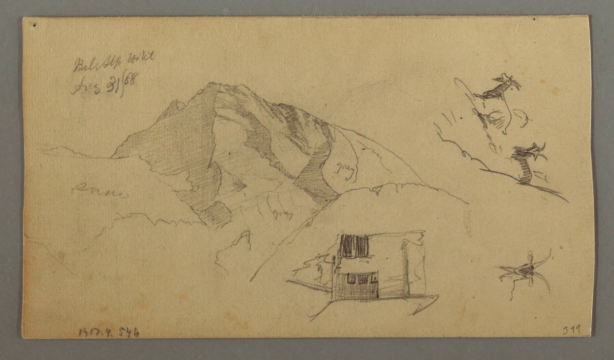 Desenho, Glaciar, 21 de agosto de 1868 de Frederic Edwin Church