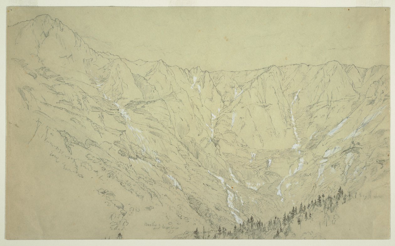 Desenho, Grande Bacia, Monte Katahdin, ca. 1877 de Frederic Edwin Church