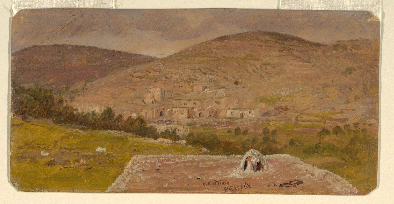 Desenho, Hebron, vista geral, fevereiro de 1868 de Frederic Edwin Church