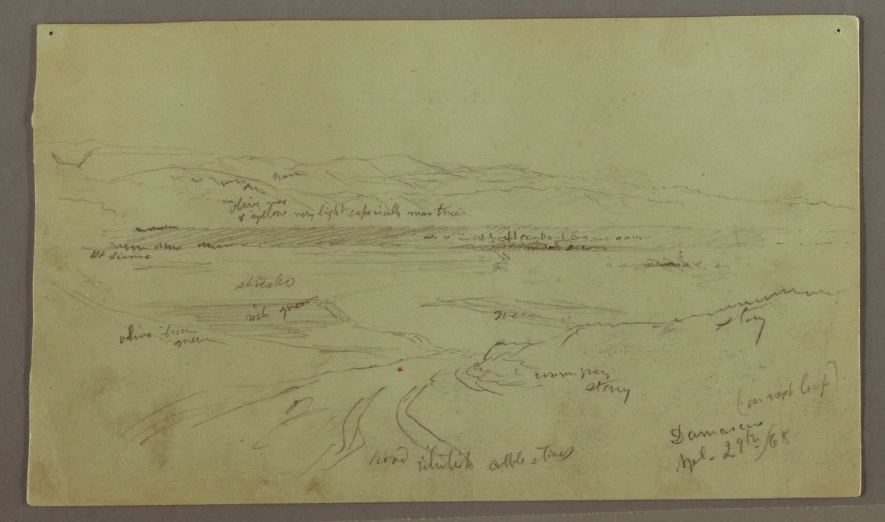 Desenho, Hills and Plains, 29 de abril de 1868 de Frederic Edwin Church