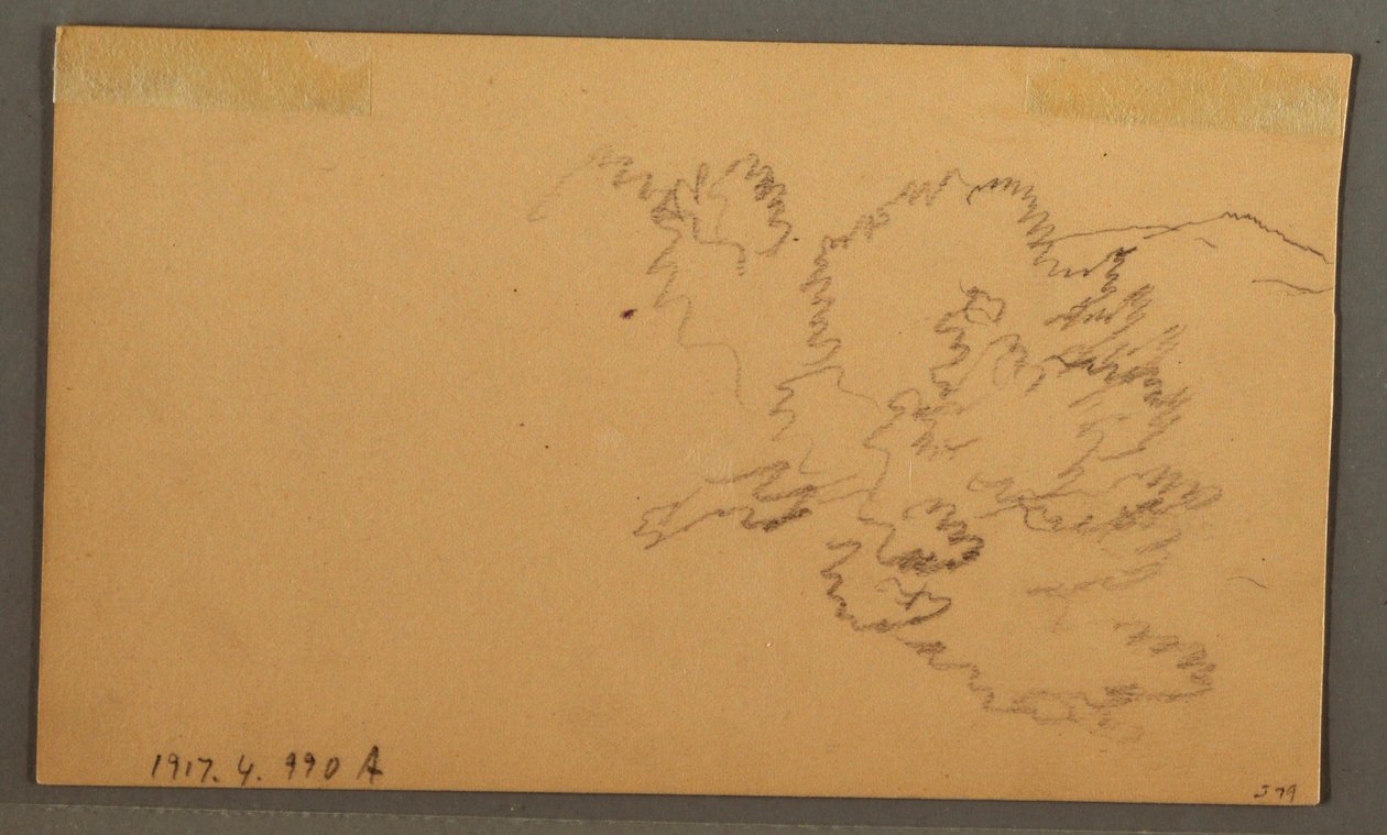 Desenho, Colinas e vale, outubro de 1873 de Frederic Edwin Church