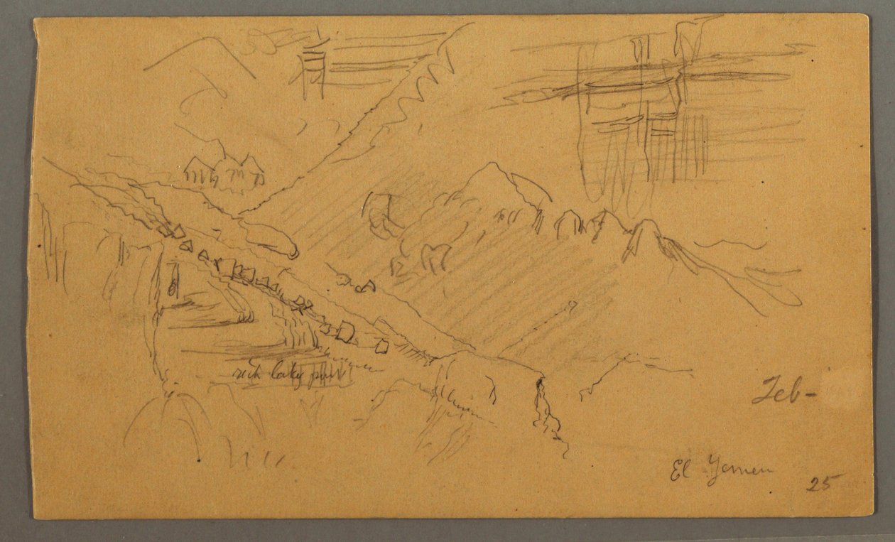 Desenho, Hillside, fevereiro de 1869  de Frederic Edwin Church