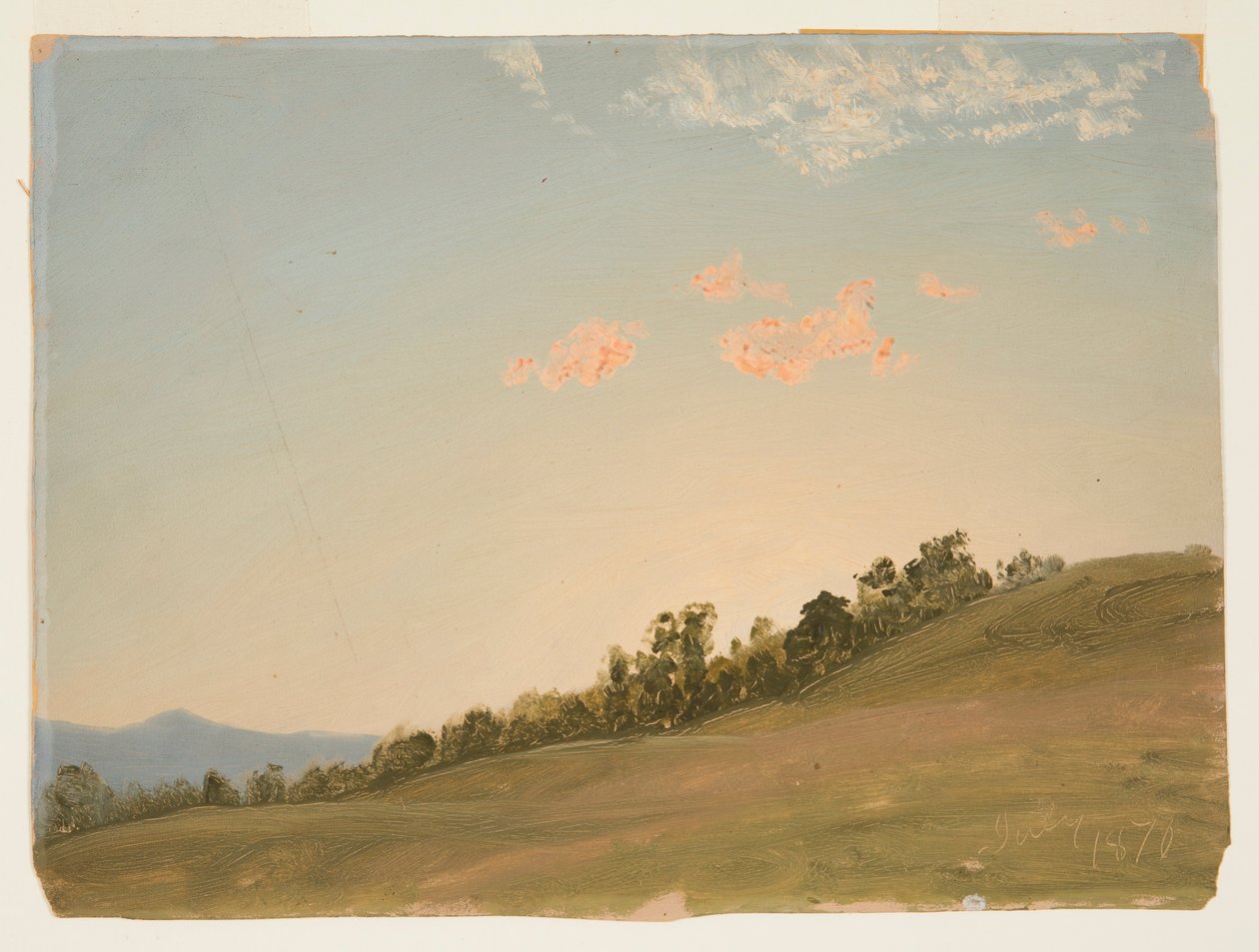 Desenho, Hillside, Hudson, Nova Iorque, julho de 1870 de Frederic Edwin Church