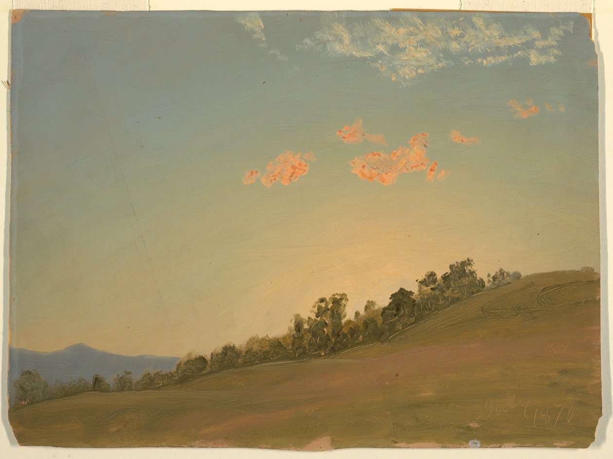 Desenho, Hillside, Hudson, Nova Iorque, julho de 1870 de Frederic Edwin Church