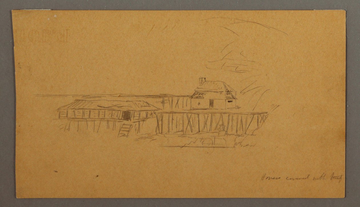 Desenho, Casa e cais, possivelmente 1859 de Frederic Edwin Church