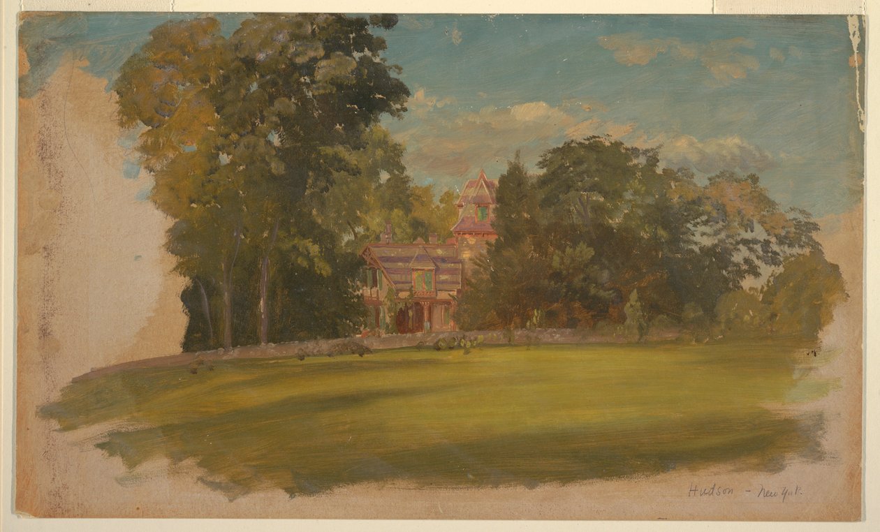 Desenho, Casa em Hudson, Nova Iorque, ca. 1885 de Frederic Edwin Church