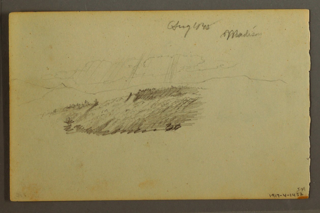 Desenho, Casa, barco à vela, planta, setembro de 1844 de Frederic Edwin Church