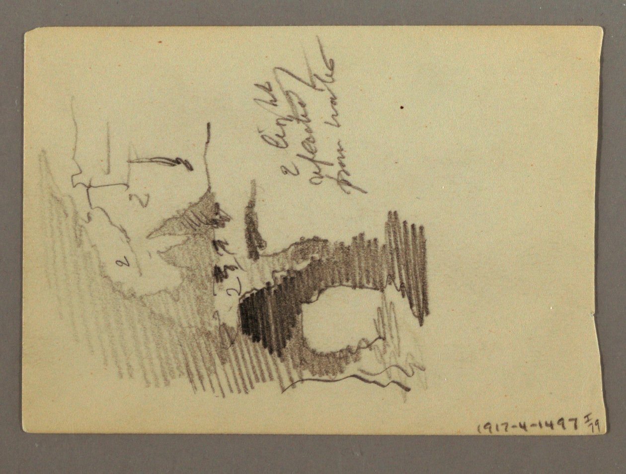 Desenho, Casas no cimo da colina, possivelmente 1868-69 de Frederic Edwin Church