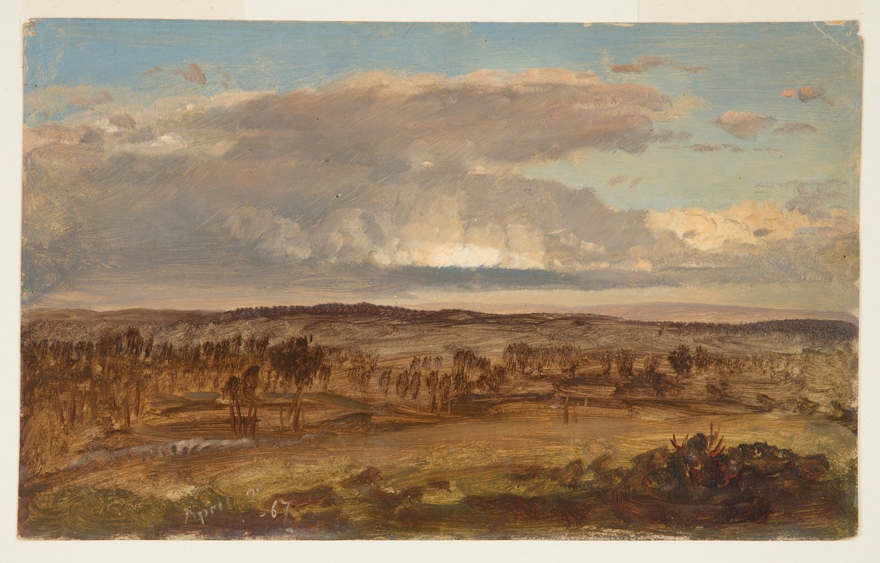 Desenho, Vale do Hudson, abril de 1867 de Frederic Edwin Church