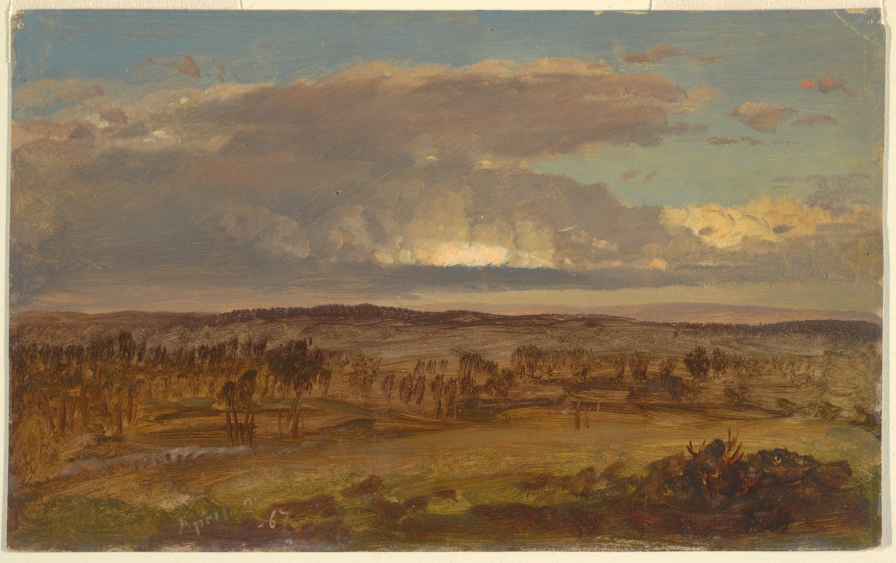 Desenho, Vale do Hudson, abril de 1867 de Frederic Edwin Church