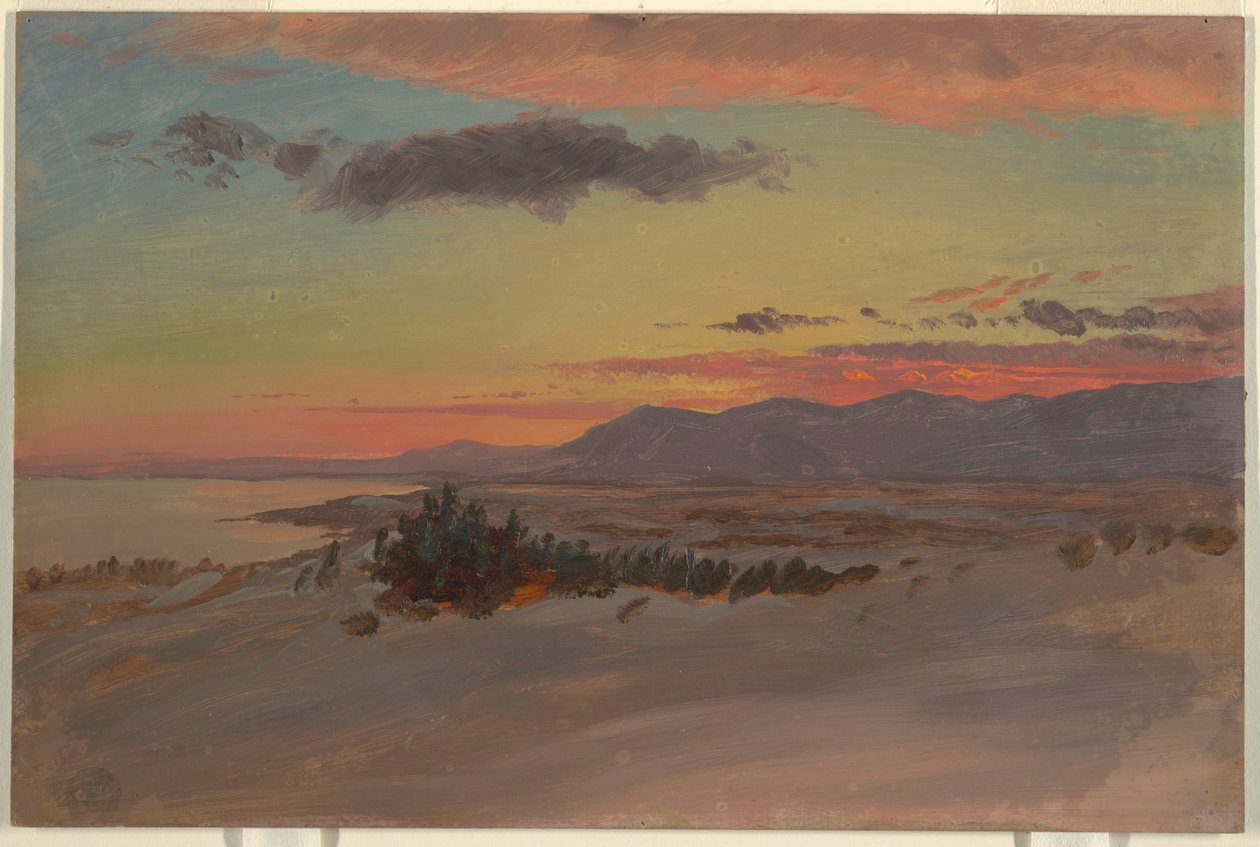 Desenho, Hudson Valley in Winter, Looking Southwest from Olana, 1870-80 de Frederic Edwin Church