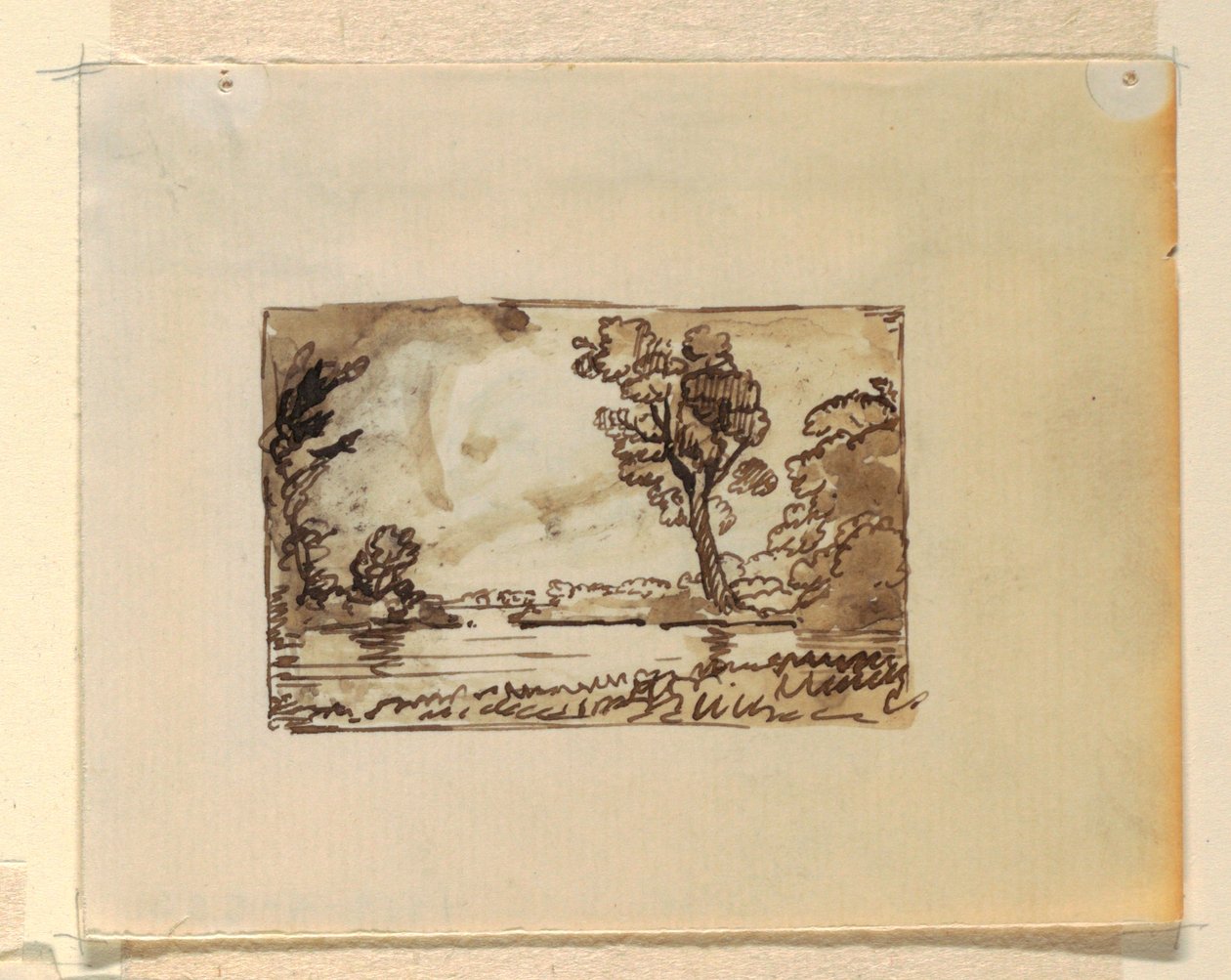 Desenho, Paisagem imaginária com, ca. 1870-73 de Frederic Edwin Church