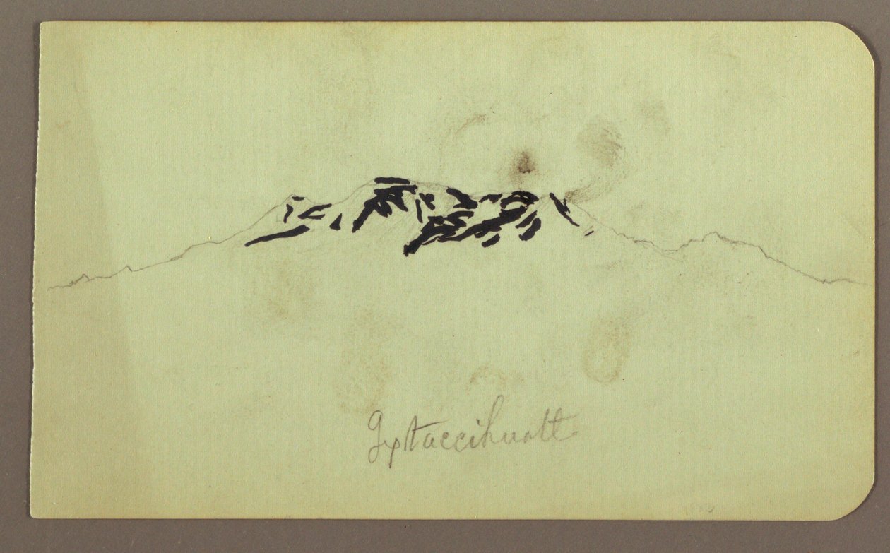 Desenho, Picos de Itaccihuatl; Verso: Forno de cozer, 1883 de Frederic Edwin Church