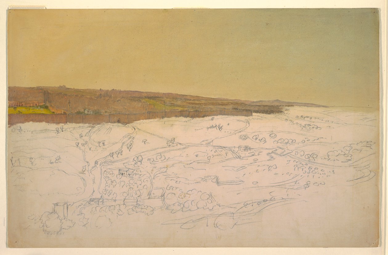 Desenho, Jerusalém, vista geral, abril (), 1868 de Frederic Edwin Church
