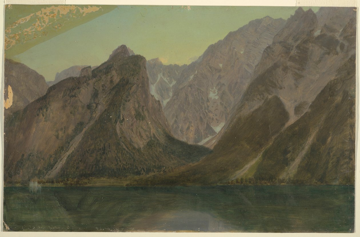 Desenho, Koenigseee, perto de Berchtesgadan, Baviera, 1868 de Frederic Edwin Church