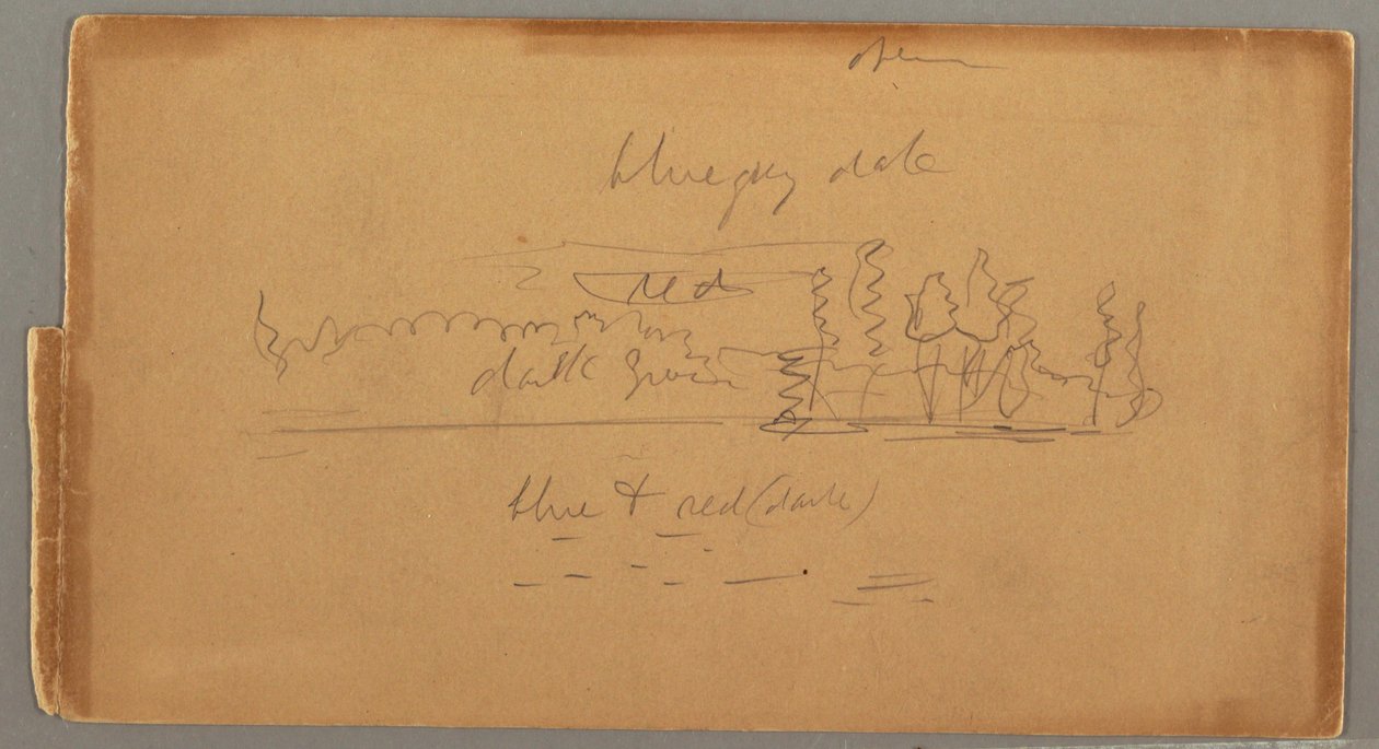 Desenho, Lago e margem, possivelmente 1876 de Frederic Edwin Church